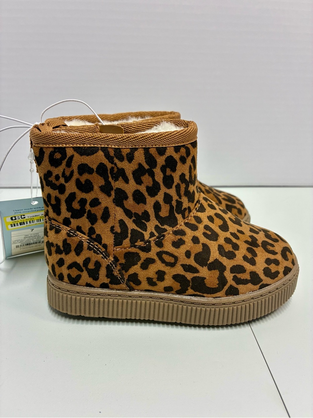 Cat & Jack Leopard Print Ankle Boots - Picture 4 of 7